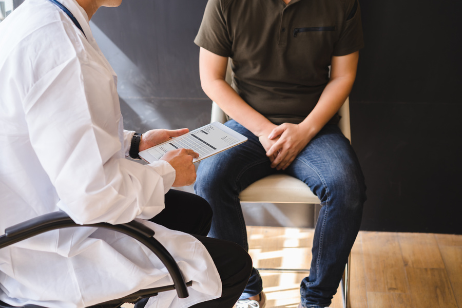 Person seeking help from a medical doctor.